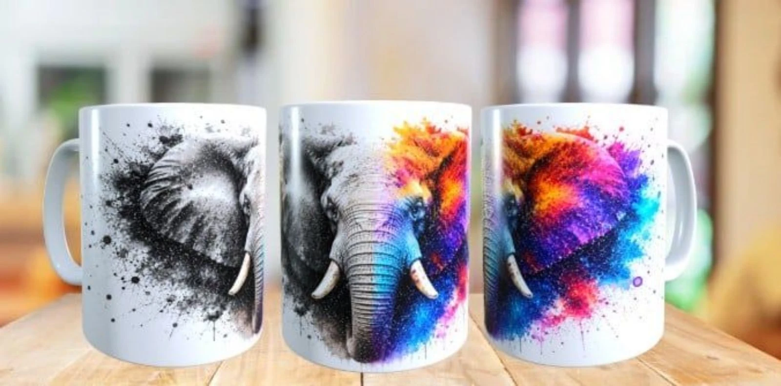 Mug éléphant multicolore